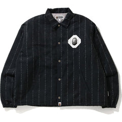 TEXT STRIPE RELAXED COACH JACKET MENS