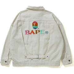 BAPE LOGO OVERSIZED DENIM JACKET LADIES