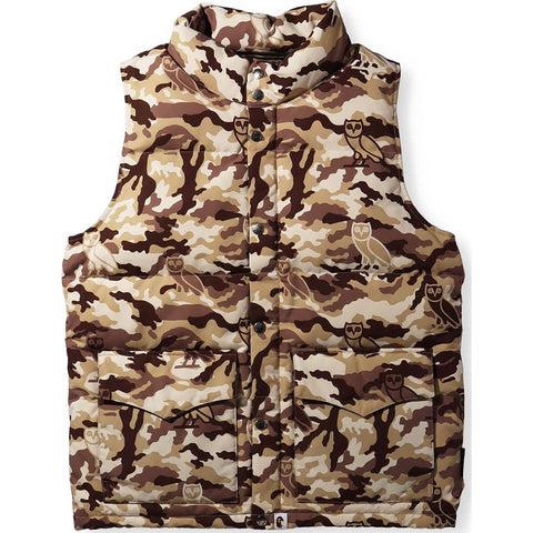 BAPE X OVO WOODLAND CAMO DOWN VEST MENS