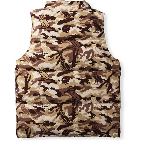 BAPE X OVO WOODLAND CAMO DOWN VEST MENS
