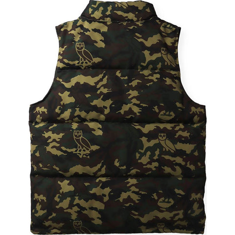 BAPE X OVO WOODLAND CAMO DOWN VEST MENS