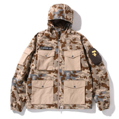 SAND CAMO MULTI POCKET HOODIE JACKET MENS