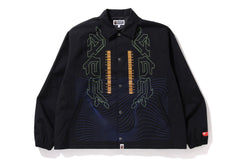 MULTI GRAPHIC RELAXED FIT COACH JACKET MENS