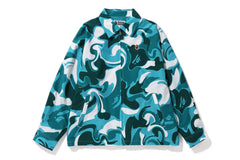MARBLE CAMO OVERSIZED ZIP JACKET LADIES