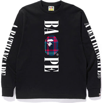 BAPE CHECK BAPE LOGO L/S TEE MENS