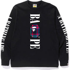BAPE CHECK BAPE LOGO L/S TEE MENS