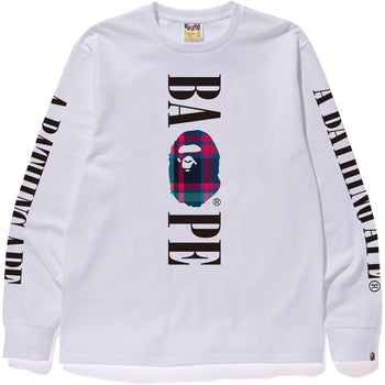 BAPE CHECK BAPE LOGO L/S TEE MENS