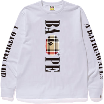 BAPE CHECK BAPE LOGO L/S TEE MENS