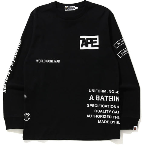 SECURITY MULTI PRINT L/S TEE MENS