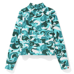 MARBLE CAMO TURTLE NECK L/S TEE LADIES