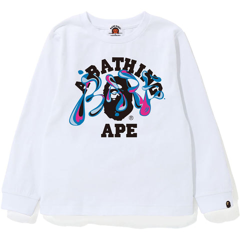 MARBLE CAMO LIQUID COLLEGE L/S TEE KIDS