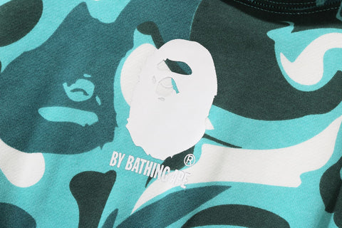 MARBLE CAMO SHIRRED WAIST PULLOVER HOODIE ONEPIECE LADIES