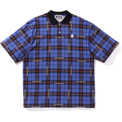 BAPE CHECK RELAXED FIT POLO MENS