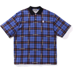 BAPE CHECK RELAXED FIT POLO MENS