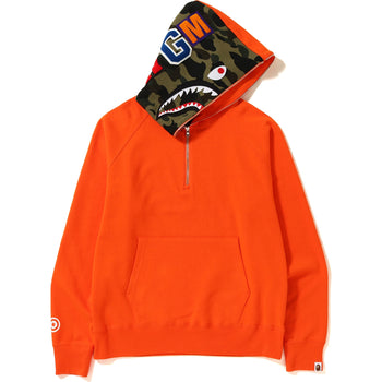 SHARK WIDE HALF ZIP PULLOVER HOODIE MENS