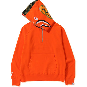 SHARK WIDE HALF ZIP PULLOVER HOODIE MENS