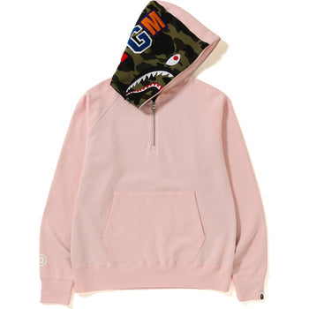 SHARK WIDE HALF ZIP PULLOVER HOODIE MENS