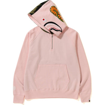 SHARK WIDE HALF ZIP PULLOVER HOODIE MENS