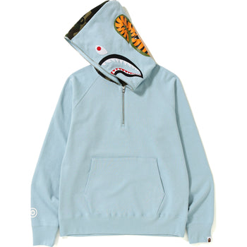 SHARK WIDE HALF ZIP PULLOVER HOODIE MENS