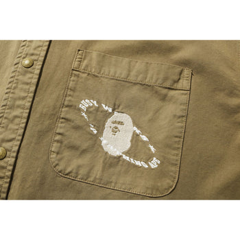 WASHED TWILL LOOSE FIT SHIRT MENS