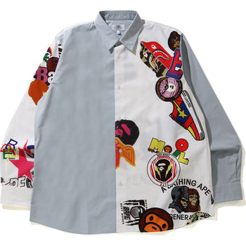 MULTI MOTIF PRINT RELAXED SHIRT MENS