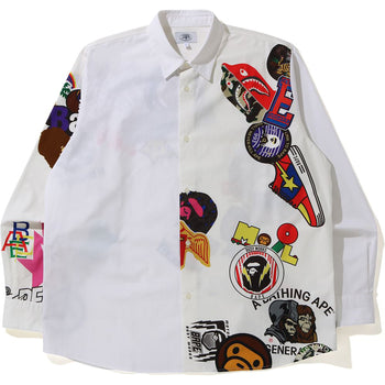 MULTI MOTIF PRINT RELAXED SHIRT MENS