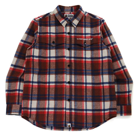 BAPE CHECK FLANNEL SHIRT MENS