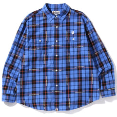 BAPE LOGO CHECK LOOSE FIT SHIRT MENS