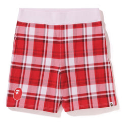 BAPE CHECK GIFT SWEAT SHORTS MENS