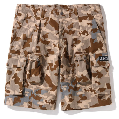 SAND CAMO MULTI POCKET WIDE FIT SHORTS MENS