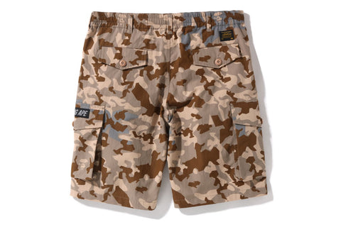 SAND CAMO MULTI POCKET WIDE FIT SHORTS MENS