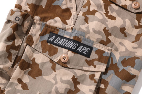 SAND CAMO MULTI POCKET WIDE FIT SHORTS MENS