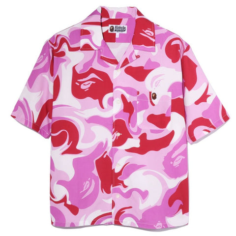 MARBLE CAMO OPEN COLLAR S/S SHIRT LADIES