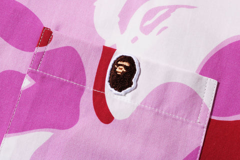 MARBLE CAMO OPEN COLLAR S/S SHIRT LADIES