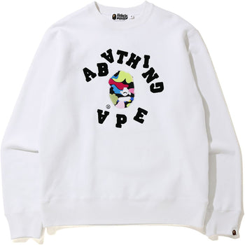 MULTI CAMO EMBROIDERY HEAVY WEIGHT CREWNECK MENS