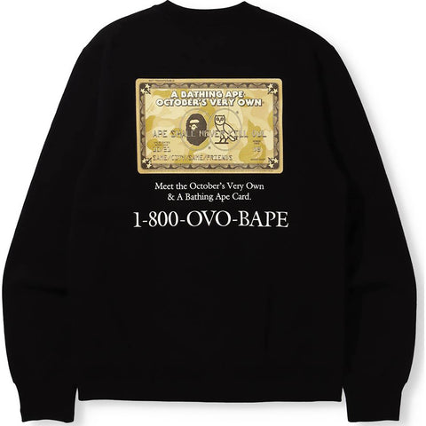 BAPE X OVO CARD CREWNECK MENS