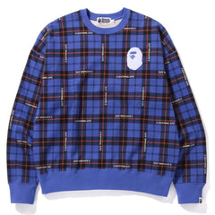 BAPE LOGO CHECK LOOSE FIT CREWNECK MENS