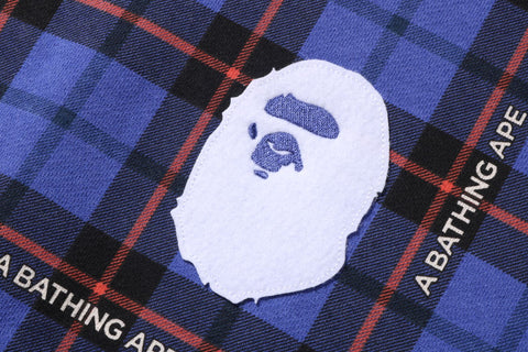 BAPE LOGO CHECK LOOSE FIT CREWNECK MENS