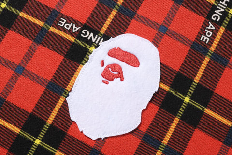 BAPE LOGO CHECK LOOSE FIT CREWNECK MENS
