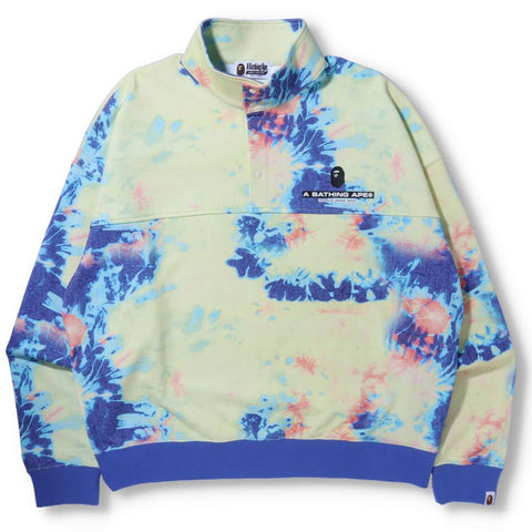 TIE DYE STAND COLLAR LOOSE FIT SWEAT MENS