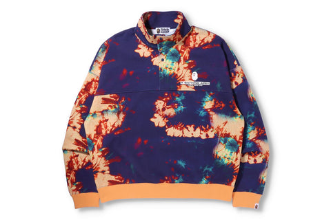 TIE DYE STAND COLLAR LOOSE FIT SWEAT MENS