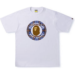 BAPE LOGO CHECK BUSY WORKS TEE MENS