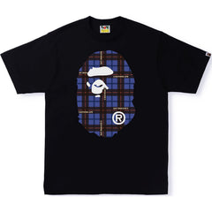 BAPE LOGO CHECK BIG APE HEAD TEE MENS