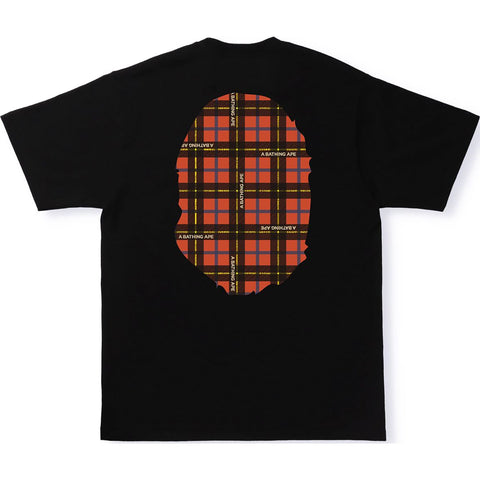 BAPE LOGO CHECK BIG APE HEAD TEE MENS
