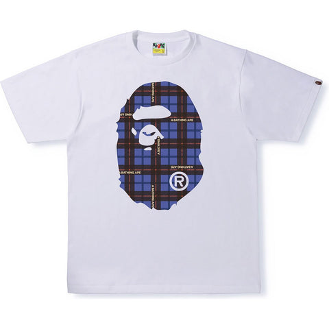 BAPE LOGO CHECK BIG APE HEAD TEE MENS
