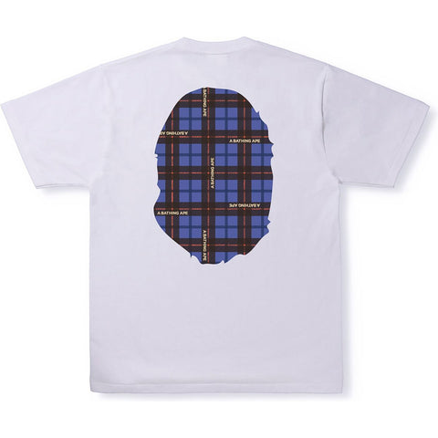 BAPE LOGO CHECK BIG APE HEAD TEE MENS