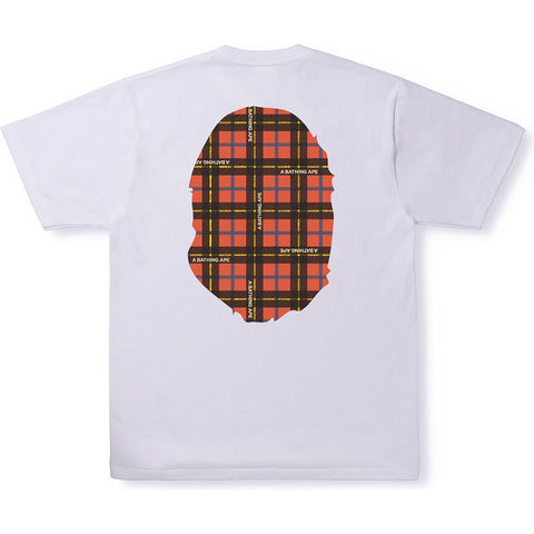 BAPE LOGO CHECK BIG APE HEAD TEE MENS