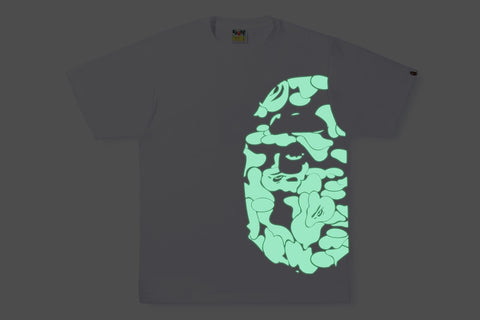 GLOW IN THE DARK CAMO SIDE BIG APE HEAD TEE MENS