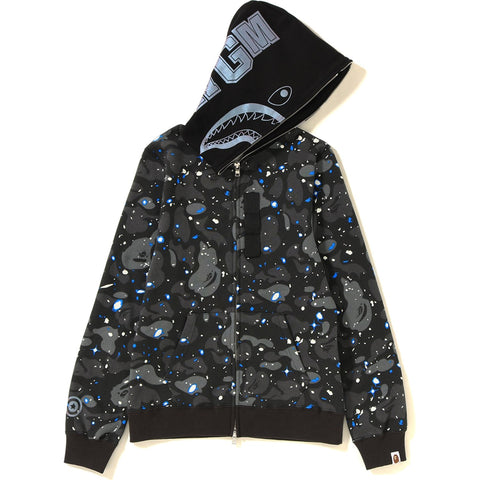 SPACE CAMO SHARK FULL ZIP HOODIE LADIES