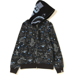 SPACE CAMO SHARK FULL ZIP HOODIE LADIES